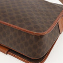 CELINE Macadam Canvas Circle Shoulder Bag PVC Leather Brown Gold Auth YKZ1545A-16