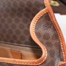 CELINE Macadam Canvas Circle Shoulder Bag PVC Leather Brown Gold Auth YKZ1545A-10
