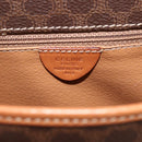 CELINE Macadam Canvas Circle Shoulder Bag PVC Leather Brown Gold Auth YKZ1545A-12