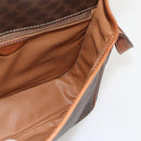 CELINE Macadam Canvas Circle Shoulder Bag PVC Leather Brown Gold Auth YKZ1545A-20