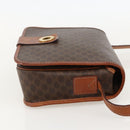 CELINE Macadam Canvas Circle Shoulder Bag PVC Leather Brown Gold Auth YKZ1545A-4