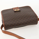 CELINE Macadam Canvas Circle Shoulder Bag PVC Leather Brown Gold Auth YKZ1545A-6