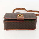 CELINE Macadam Canvas Circle Shoulder Bag PVC Leather Brown Gold Auth YKZ1545A-5