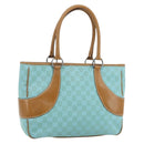 GUCCI GG Canvas Hand Bag Blue Silver 113011 Auth YKZ1546A-1