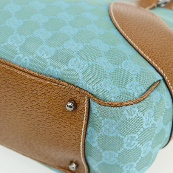 GUCCI GG Canvas Hand Bag Blue Silver 113011 Auth YKZ1546A