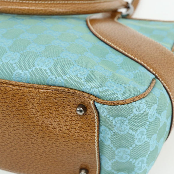 GUCCI GG Canvas Hand Bag Blue Silver 113011 Auth YKZ1546A