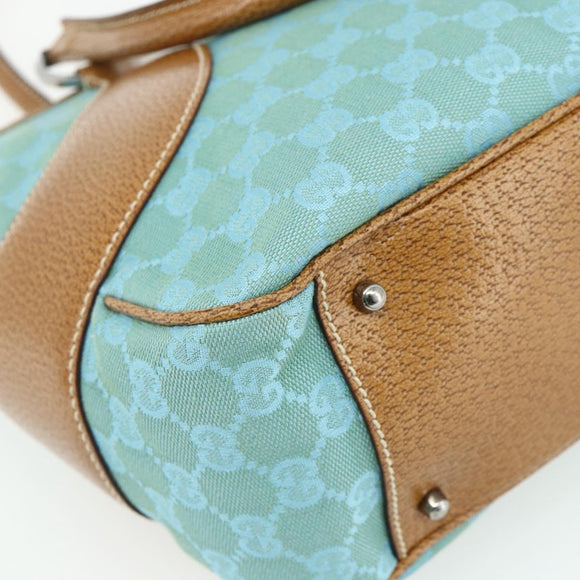 GUCCI GG Canvas Hand Bag Blue Silver 113011 Auth YKZ1546A