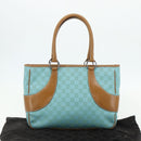 GUCCI GG Canvas Hand Bag Blue Silver 113011 Auth YKZ1546A-12