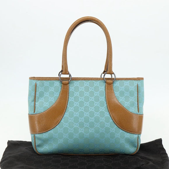 GUCCI GG Canvas Hand Bag Blue Silver 113011 Auth YKZ1546A