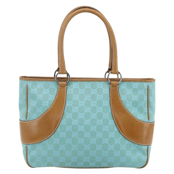GUCCI GG Canvas Hand Bag Blue Silver 113011 Auth YKZ1546A