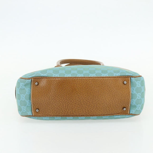 GUCCI GG Canvas Hand Bag Blue Silver 113011 Auth YKZ1546A