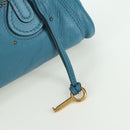 Chloe Paddington Hand Bag Leather Blue Gold Silver Auth YKZ1547SAM-14