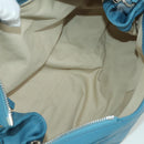 Chloe Paddington Hand Bag Leather Blue Gold Silver Auth YKZ1547SAM-18