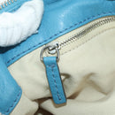 Chloe Paddington Hand Bag Leather Blue Gold Silver Auth YKZ1547SAM-21