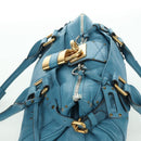 Chloe Paddington Hand Bag Leather Blue Gold Silver Auth YKZ1547SAM-6