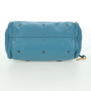 Chloe Paddington Hand Bag Leather Blue Gold Silver Auth YKZ1547SAM-9