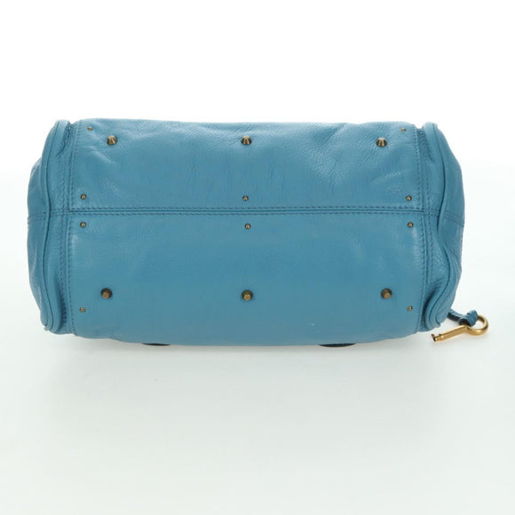 Chloe Paddington Hand Bag Leather Blue Gold Silver Auth YKZ1547SAM