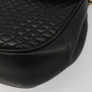 BALLY Kette Umhängetasche Leder Schwarz Gold Auth YKZ154A-14