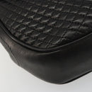 BALLY Kette Umhängetasche Leder Schwarz Gold Auth YKZ154A-15