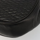 BALLY Kette Umhängetasche Leder Schwarz Gold Auth YKZ154A-16