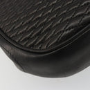 BALLY Kette Umhängetasche Leder Schwarz Gold Auth YKZ154A-17