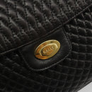 BALLY Kette Umhängetasche Leder Schwarz Gold Auth YKZ154A-10