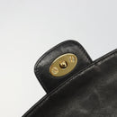 BALLY Kette Umhängetasche Leder Schwarz Gold Auth YKZ154A-11