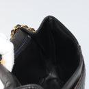 BALLY Kette Umhängetasche Leder Schwarz Gold Auth YKZ154A-21