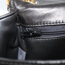 BALLY Kette Umhängetasche Leder Schwarz Gold Auth YKZ154A-23