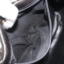 BALLY Kette Umhängetasche Leder Schwarz Gold Auth YKZ154A-12