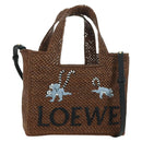 LOEWE Font Tote Small Suna Fujita Collaboration Bag Raffia 2way Auth YKZ1552SAM-1