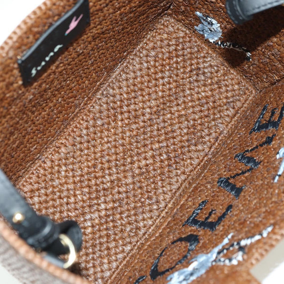 LOEWE Font Tote Small Suna Fujita Collaboration Bag Raffia 2way Auth YKZ1552SAM