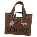 LOEWE Font Tote Small Suna Fujita Collaboration Bag Raffia 2way Auth YKZ1552SAM-13