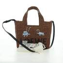 LOEWE Font Tote Small Suna Fujita Collaboration Bag Raffia 2way Auth YKZ1552SAM-12