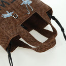 LOEWE Font Tote Small Suna Fujita Collaboration Bag Raffia 2way Auth YKZ1552SAM-6