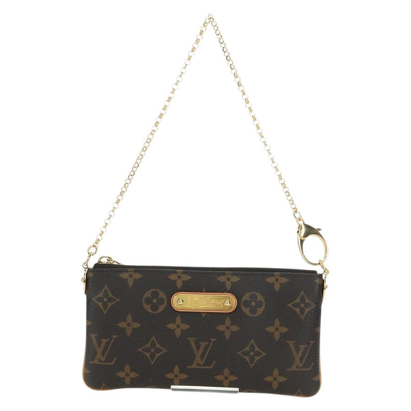 LOUIS VUITTON Monogram Chain Pochette Mila MM Pouch M60094 LV Auth YKZ1556SAV