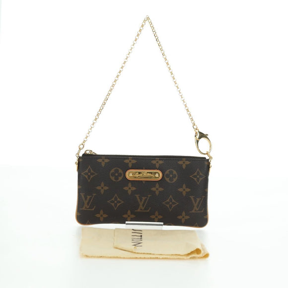 LOUIS VUITTON Monogram Chain Pochette Mila MM Pouch M60094 LV Auth YKZ1556SAV