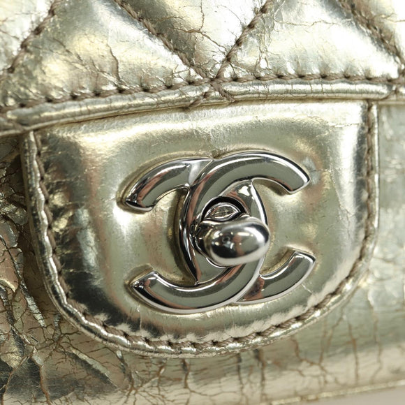 CHANEL Matelasse Chain Shoulder Bag Leather Gold CC Auth YKZ1557SAM