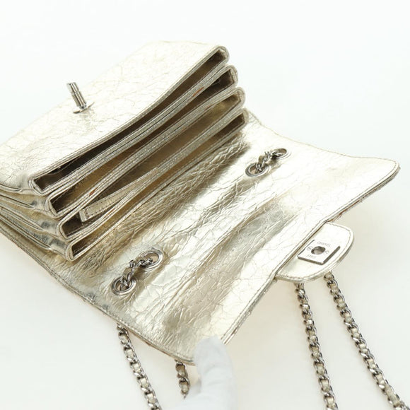 CHANEL Matelasse Chain Shoulder Bag Leather Gold CC Auth YKZ1557SAM