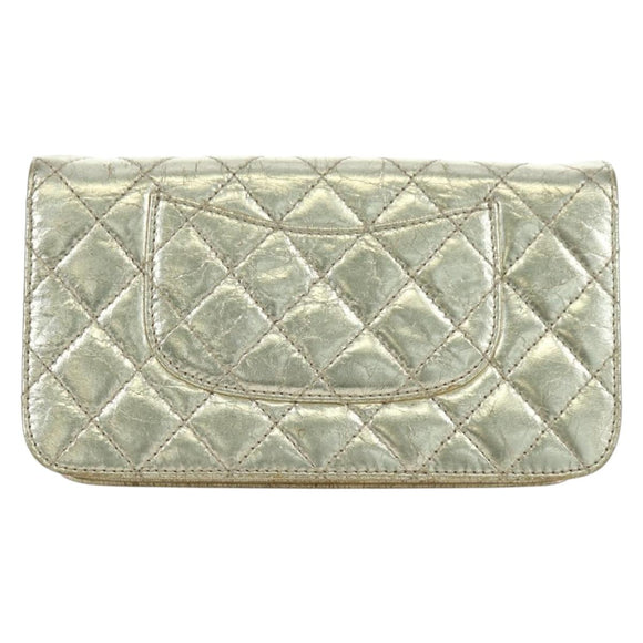 CHANEL Matelasse Chain Shoulder Bag Leather Gold CC Auth YKZ1557SAM