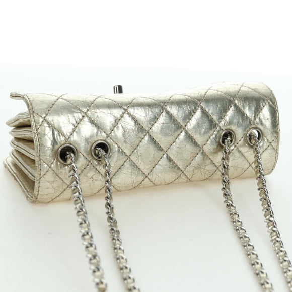 CHANEL Matelasse Chain Shoulder Bag Leather Gold CC Auth YKZ1557SAM