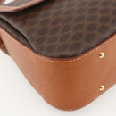 CELINE Macadam Canvas Handtasche PVC Leder 2-Wege Braun Gold Auth YKZ1558A-17