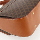 CELINE Macadam Canvas Handtasche PVC Leder 2-Wege Braun Gold Auth YKZ1558A-19