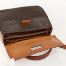 CELINE Macadam Canvas Handtasche PVC Leder 2-Wege Braun Gold Auth YKZ1558A-9