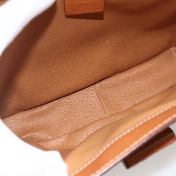CELINE Macadam Canvas Handtasche PVC Leder 2-Wege Braun Gold Auth YKZ1558A