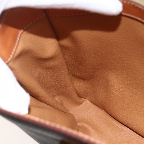 CELINE Macadam Canvas Handtasche PVC Leder 2-Wege Braun Gold Auth YKZ1558A