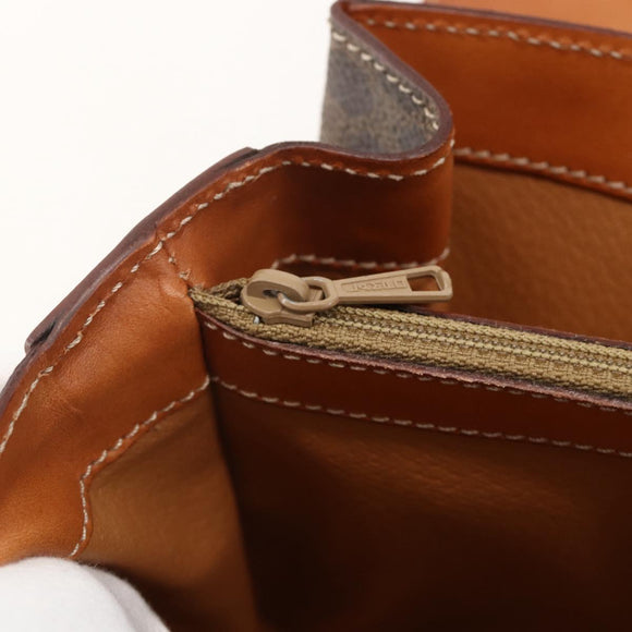CELINE Macadam Canvas Handtasche PVC Leder 2-Wege Braun Gold Auth YKZ1558A
