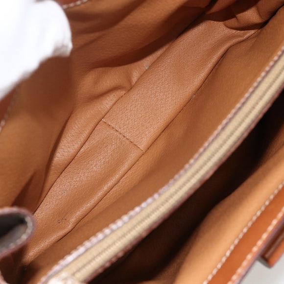 CELINE Macadam Canvas Handtasche PVC Leder 2-Wege Braun Gold Auth YKZ1558A