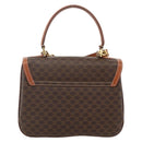 CELINE Macadam Canvas Handtasche PVC Leder 2-Wege Braun Gold Auth YKZ1558A-2
