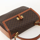 CELINE Macadam Canvas Handtasche PVC Leder 2-Wege Braun Gold Auth YKZ1558A-6